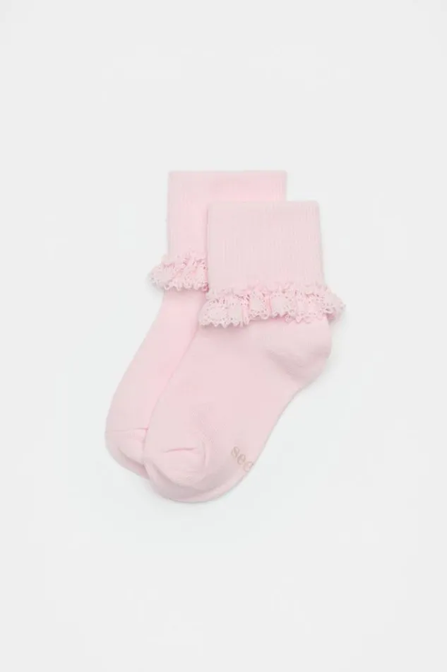 Child Socks and Tights Seed Heritage Frill Sock Light Pink