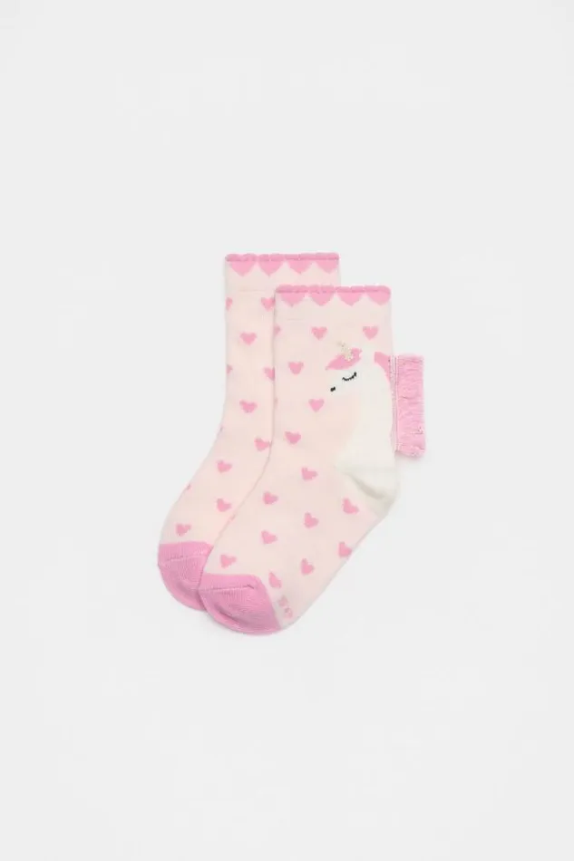 Child Socks and Tights Seed Heritage Unicorn Heart Sock Soft Pink