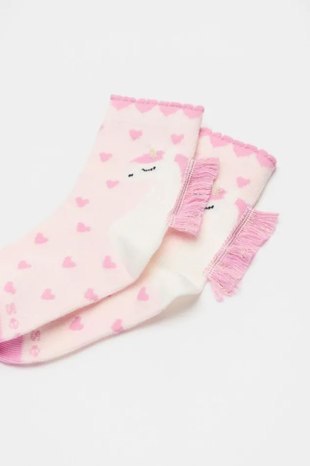 Child Socks and Tights Seed Heritage Unicorn Heart Sock Soft Pink