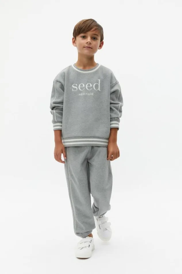 Child TShirts and Tops Seed Heritage Core Logo Sweat Storm Marle