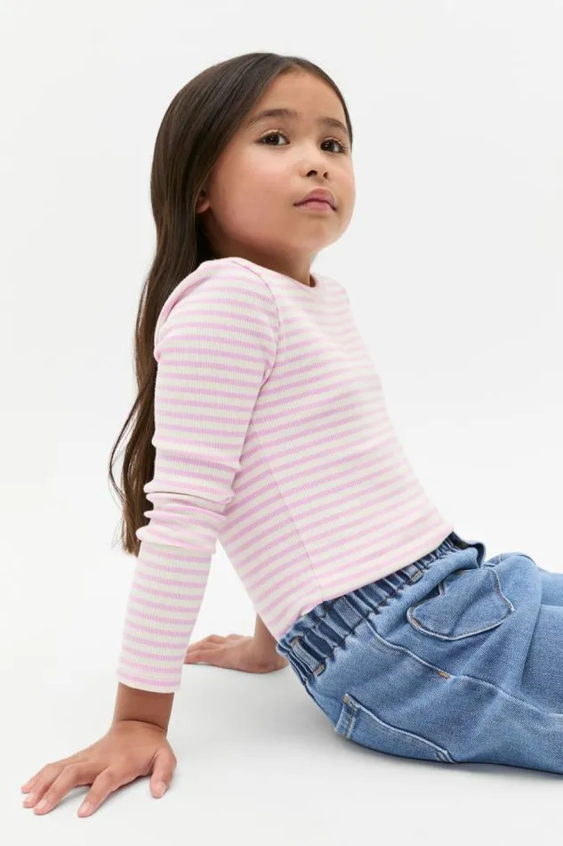 Child TShirts and Tops Seed Heritage Core Rib Tee Fairy Floss Stripe