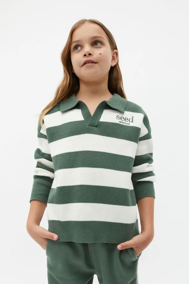 Child TShirts and Tops Seed Heritage Essential Knit Sweater Khaki