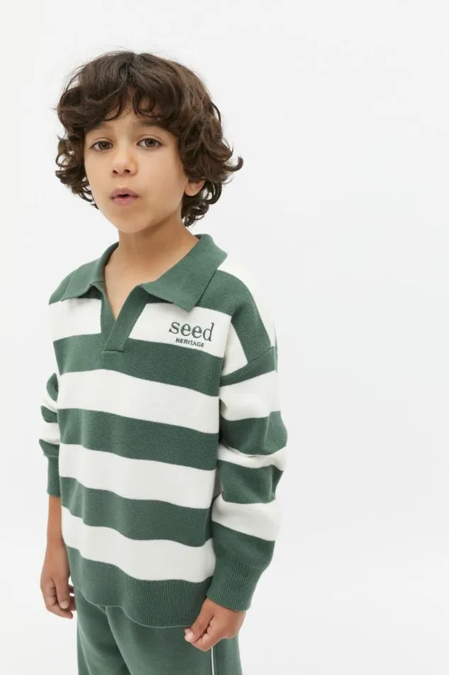 Child TShirts and Tops Seed Heritage Essential Knit Sweater Khaki
