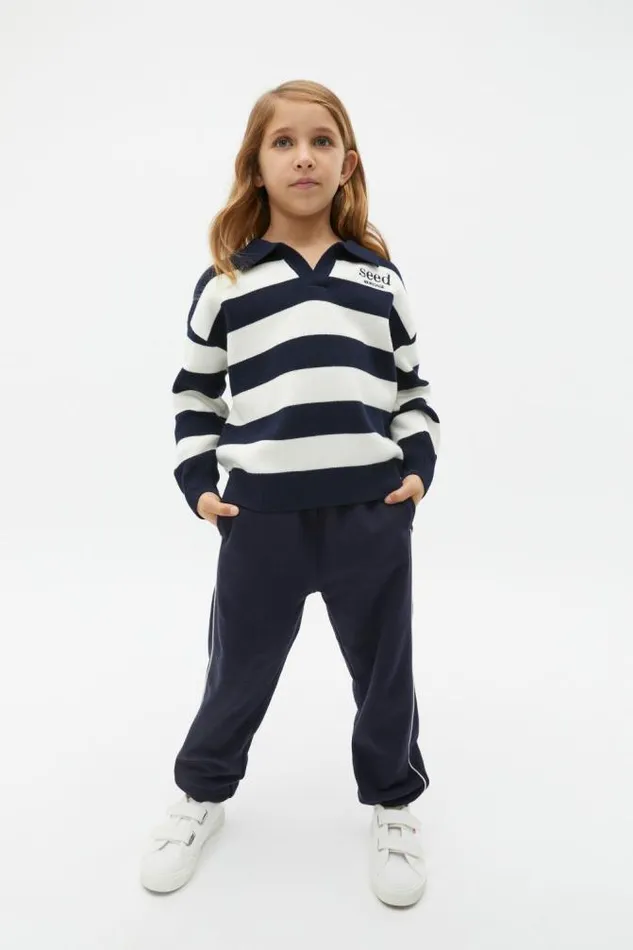 Child TShirts and Tops Seed Heritage Essential Knit Sweater Midnight Blue