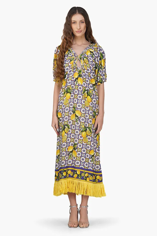 Citrus Lemon Printed Dress Citrus Lemon Printed Dress