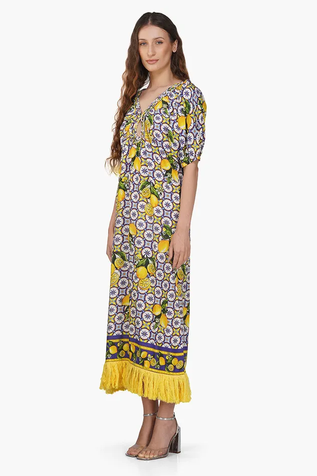Citrus Lemon Printed Dress Citrus Lemon Printed Dress