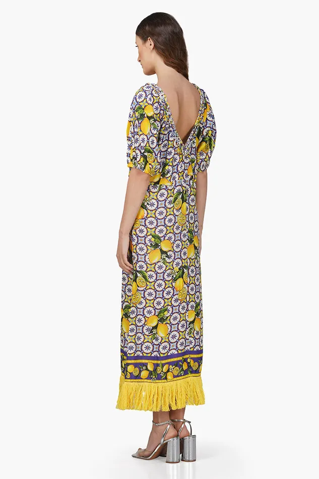 Citrus Lemon Printed Dress Citrus Lemon Printed Dress