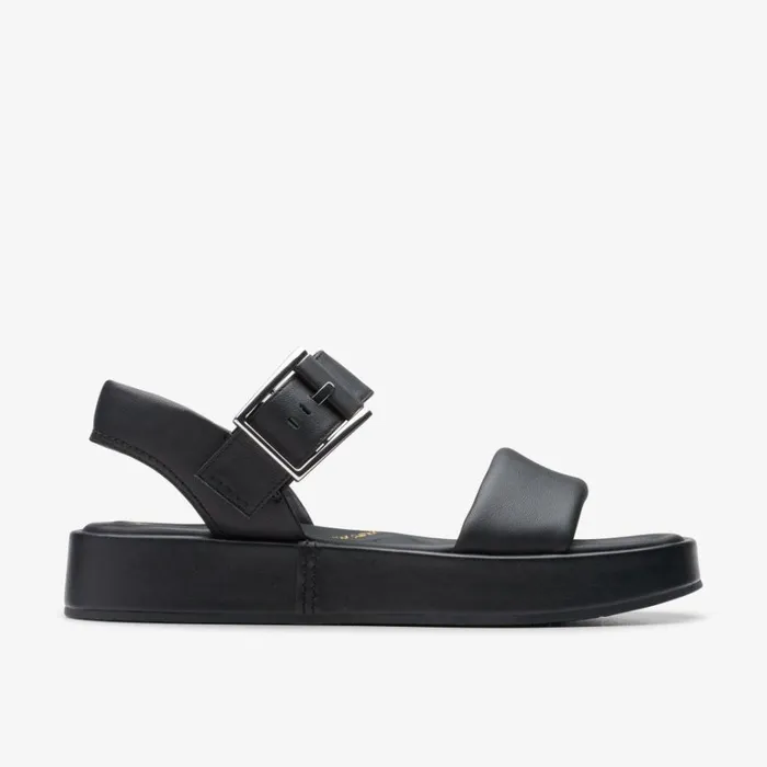 Clarks Alda Strap Black Leather Flatforms Black Leather Women Wide Fit Sandals Clarks Alda Strap Black Leather Flatforms Black Leather Women Wide Fit Sandals
