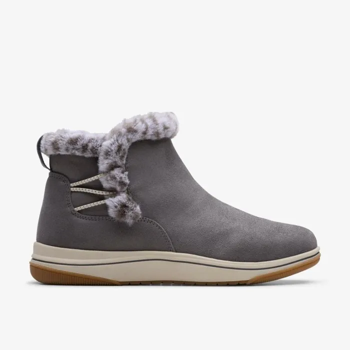 Clarks Brinkley Fur Dark Grey Ankle Boots Dark Grey Women Cloudsteppers