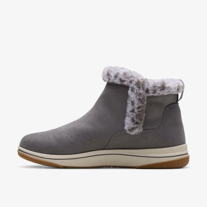 Clarks Brinkley Fur Dark Grey Ankle Boots Dark Grey Women Cloudsteppers