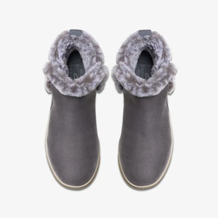 Clarks Brinkley Fur Dark Grey Ankle Boots Dark Grey Women Cloudsteppers