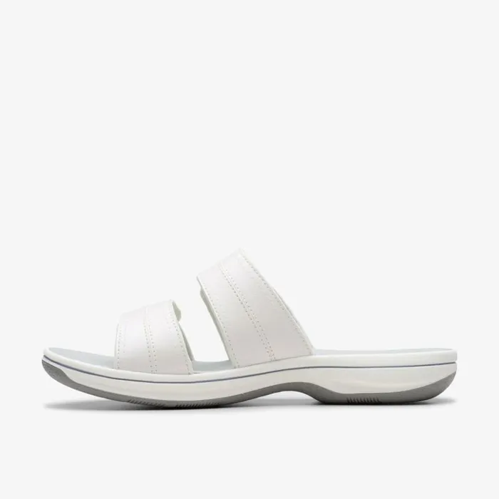 Clarks Brinkley Maye White Flat Sandals White Women Sliders And Flip Flops