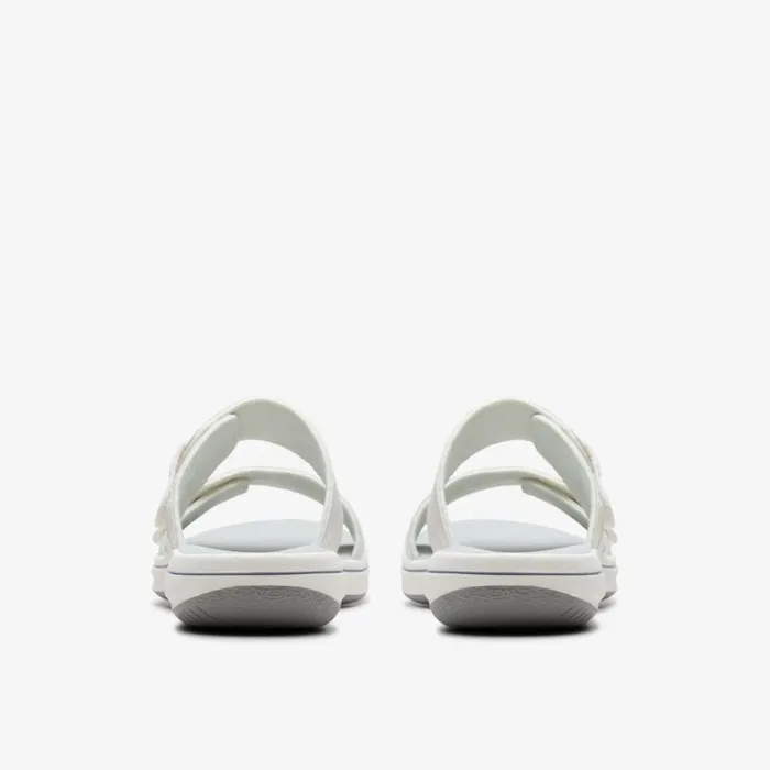 Clarks Brinkley Maye White Flat Sandals White Women Sliders And Flip Flops