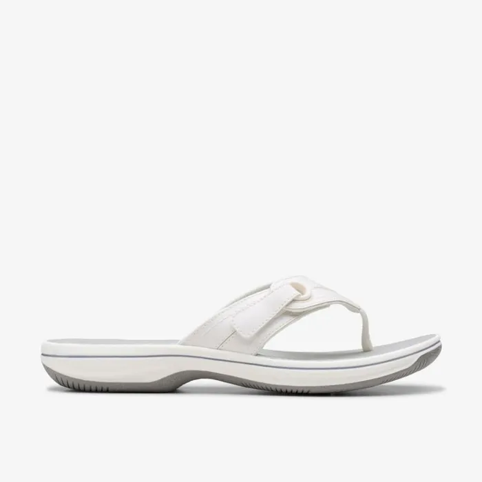 Clarks Brinkley Reyna White Flip Flop White Women Flat Sandals