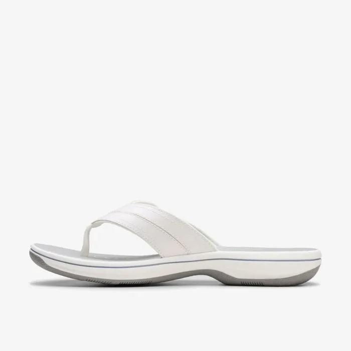 Clarks Brinkley Reyna White Flip Flop White Women Flat Sandals
