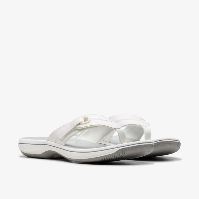 Clarks Brinkley Reyna White Flip Flop White Women Flat Sandals