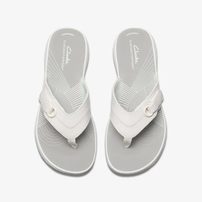 Clarks Brinkley Reyna White Flip Flop White Women Flat Sandals
