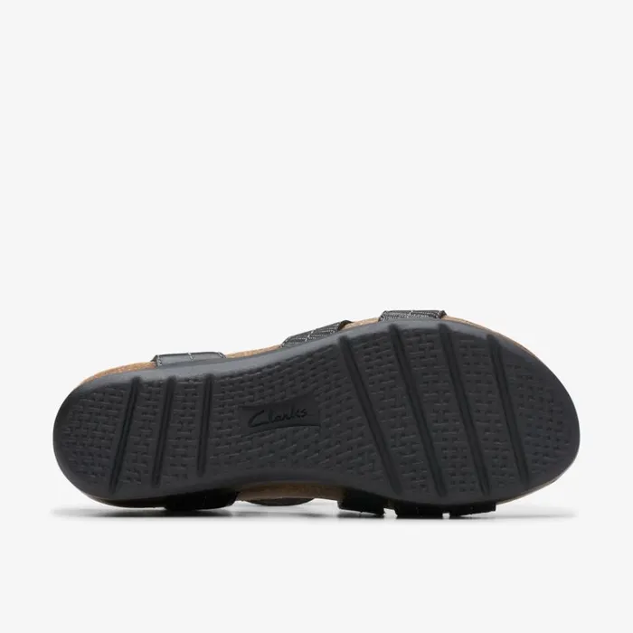Clarks Calenne Clara Black Combination Wedges Black Combination Women Wedge Sandals