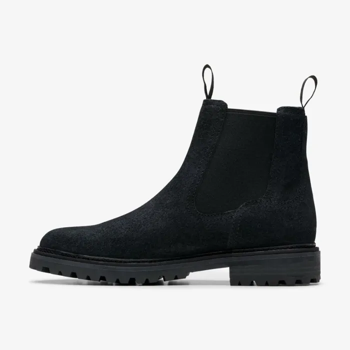 Clarks Clarkridge Top Black Suede Ankle Boots Black Suede Men High Grip Shoes And Boots