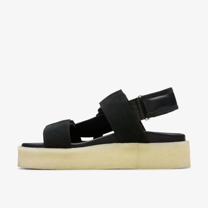 Clarks Crepe Sandal Black Combination Strappy Sandals Black Combination Women Flat Sandals