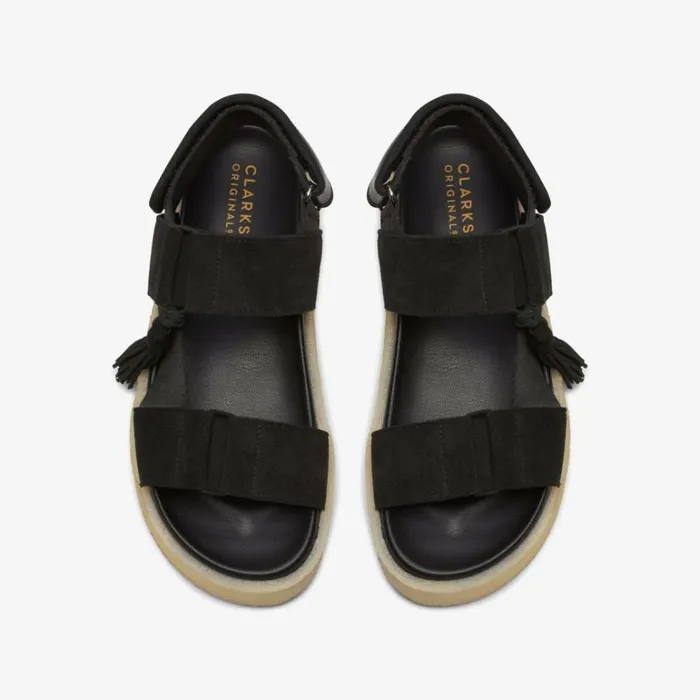 Clarks Crepe Sandal Black Combination Strappy Sandals Black Combination Women Flat Sandals