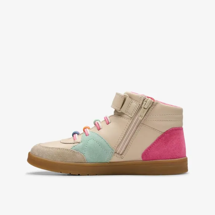 Clarks Disco Beam Hi Kid Cotton Ankle Boots Cotton Kids Trainers