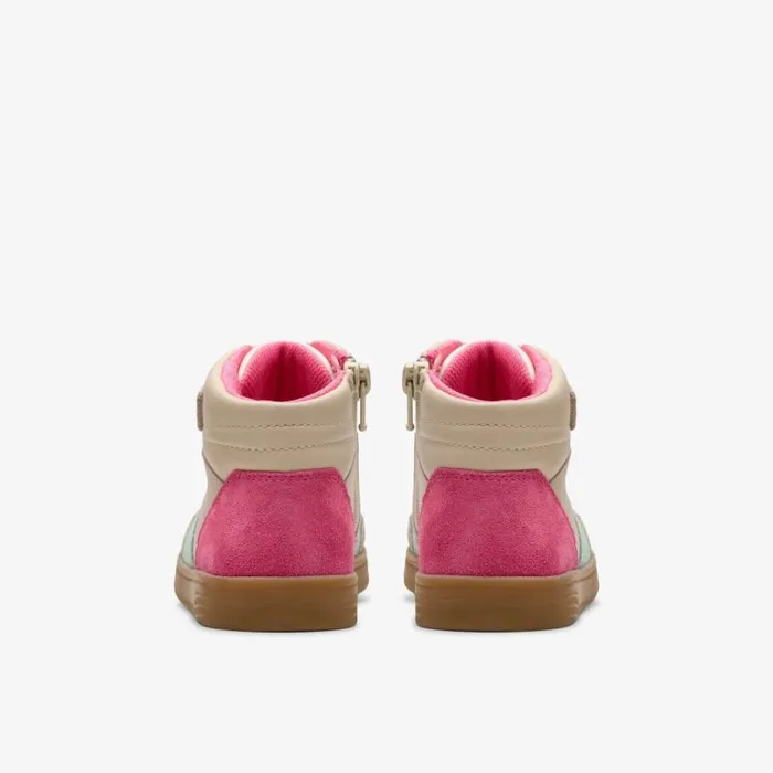 Clarks Disco Beam Hi Kid Cotton Ankle Boots Cotton Kids Trainers