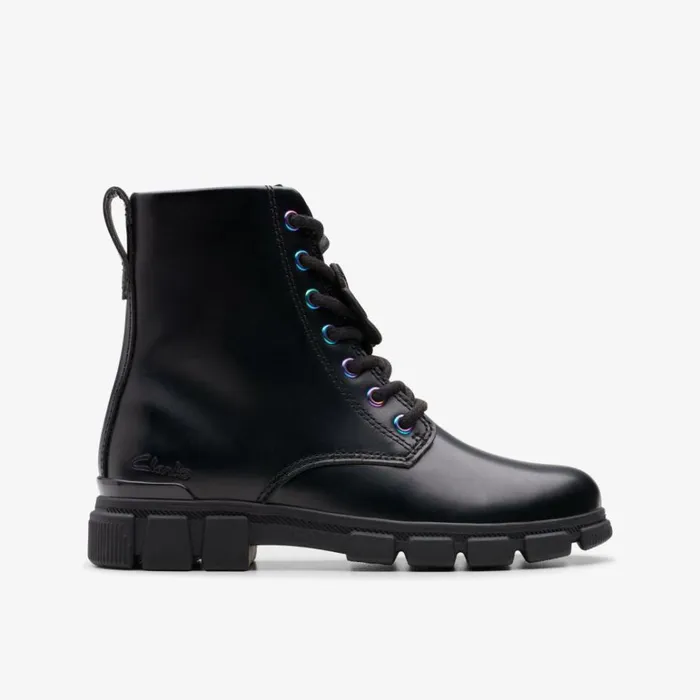Clarks Evyn Top Kid Black Ankle Boots Black Kids Boots