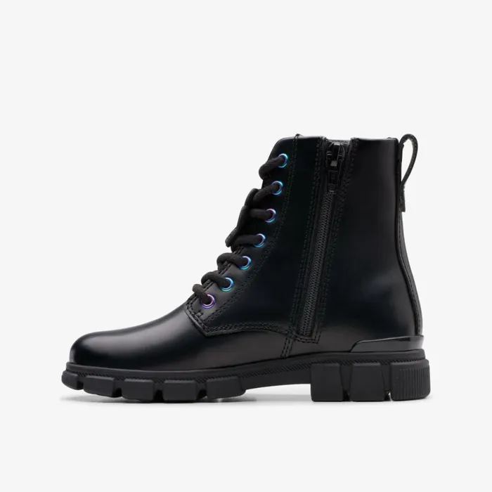 Clarks Evyn Top Kid Black Ankle Boots Black Kids Boots