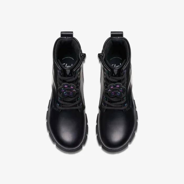 Clarks Evyn Top Kid Black Ankle Boots Black Kids Boots