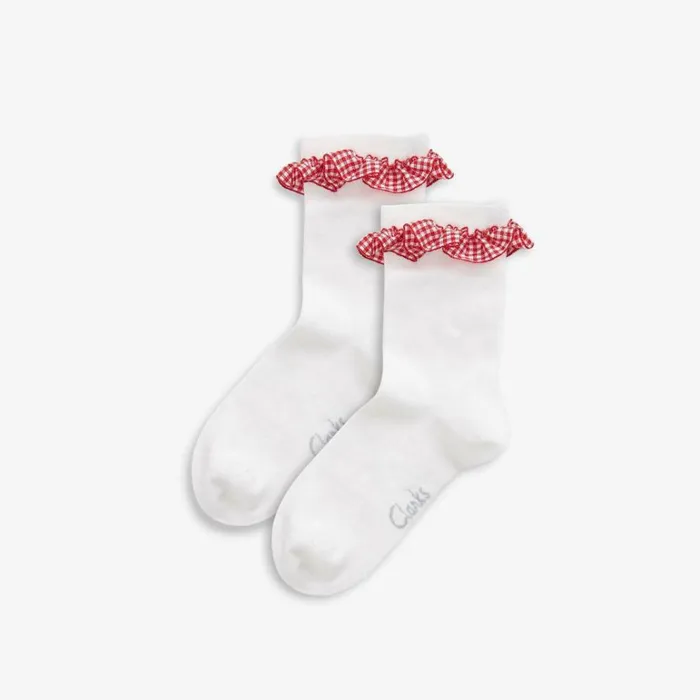 Clarks Gingham Socks 2 Pack Red Infant Size 685 WhiteRed Socks Whitered Kids Socks and Tights Clarks Gingham Socks 2 Pack Red Infant Size 685 WhiteRed Socks Whitered Kids Socks and Tights