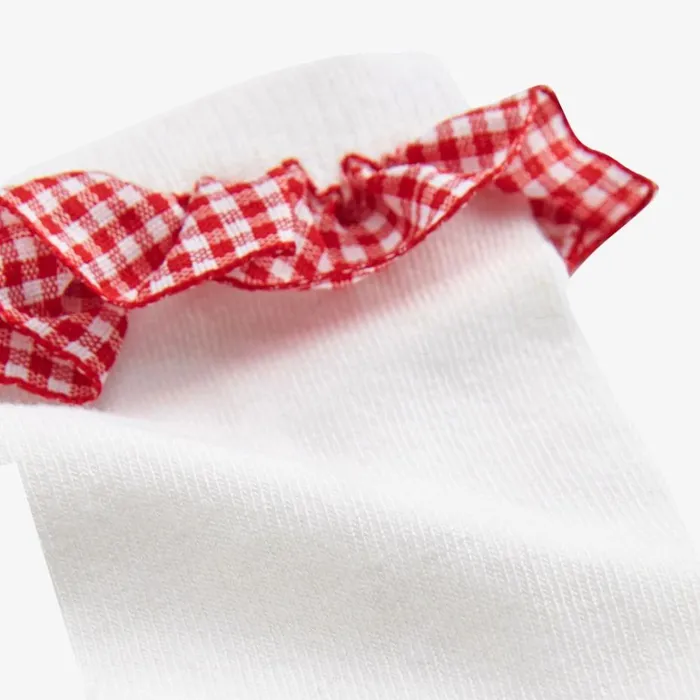 Clarks Gingham Socks 2 Pack Red Infant Size 685 WhiteRed Socks Whitered Kids Socks and Tights