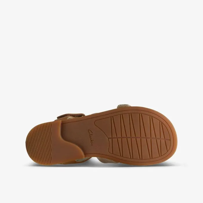 Clarks Ivy Sea Kid Tan Metallic Sandals Tan Metallic Kids Sandals