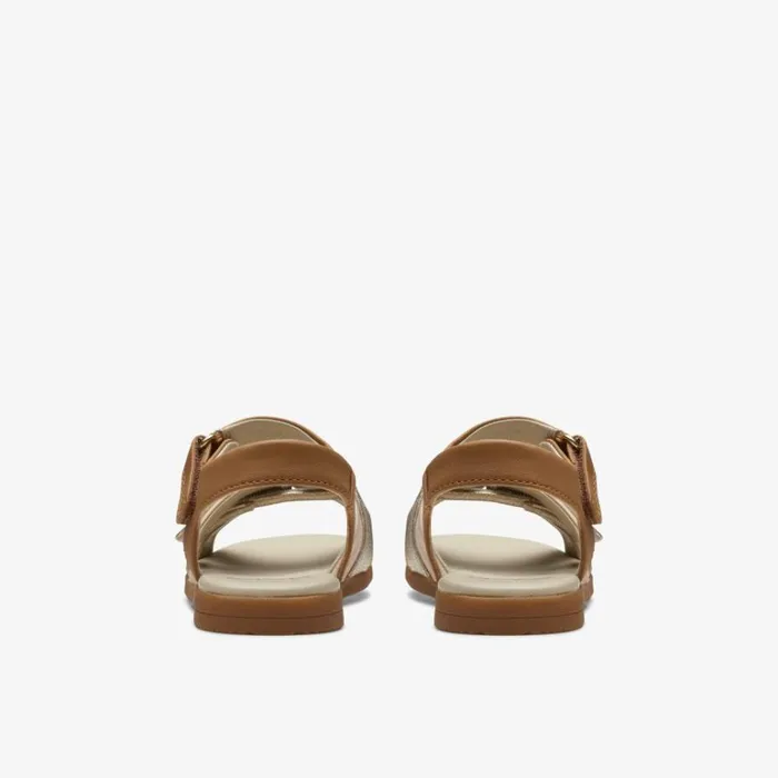 Clarks Ivy Sea Kid Tan Metallic Sandals Tan Metallic Kids Sandals