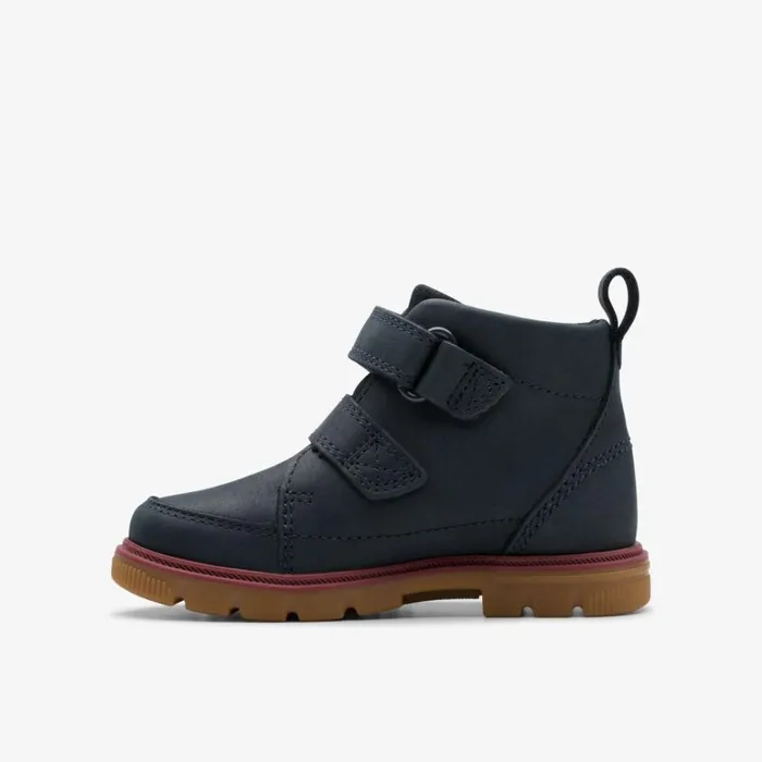Clarks Kids Unisex Lorcam Hi Toddler Navy Ankle Boots Navy Kids Toddler Shoes