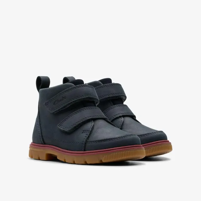 Clarks Kids Unisex Lorcam Hi Toddler Navy Ankle Boots Navy Kids Toddler Shoes