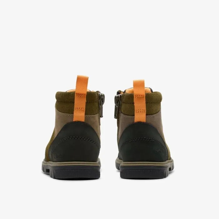 Clarks Kids Unisex Lorcam Hike Toddler Khaki Combination Ankle Boots Khaki Combination Kids Toddler Shoes