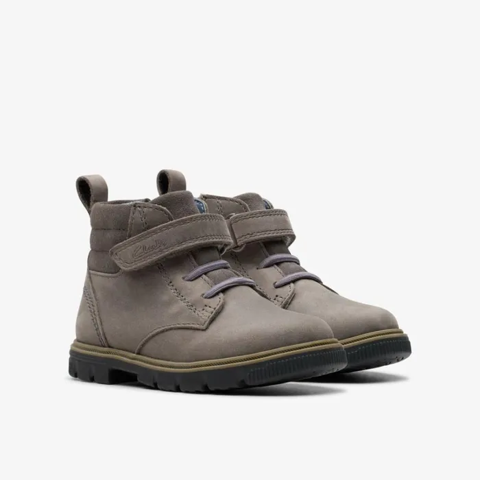 Clarks Kids Unisex Lorcam Trail Toddler Dark Grey Ankle Boots Dark Grey Kids Toddler Shoes