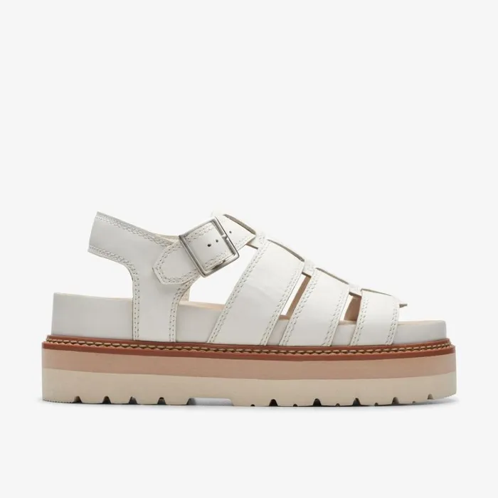 Clarks Orianna Twist Off White Leather Strappy Sandals Off White Leather Women Flat Sandals Clarks Orianna Twist Off White Leather Strappy Sandals Off White Leather Women Flat Sandals