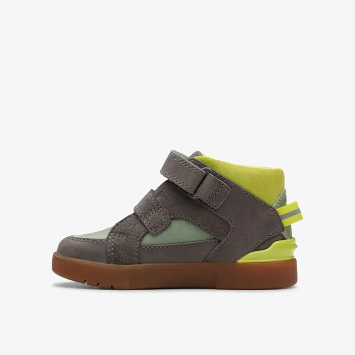 Clarks Oslo Play Toddler GreyGreen Ankle Boots Greygreen Kids Toddler Shoes