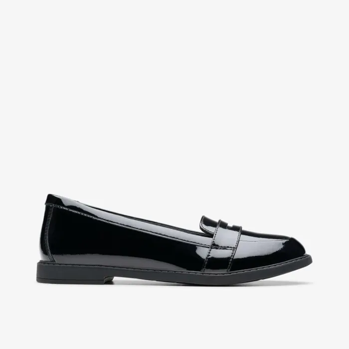 Clarks Scala Loafer Youth Black Patent Loafers Black Patent Kids School Shoes Clarks Scala Loafer Youth Black Patent Loafers Black Patent Kids School Shoes
