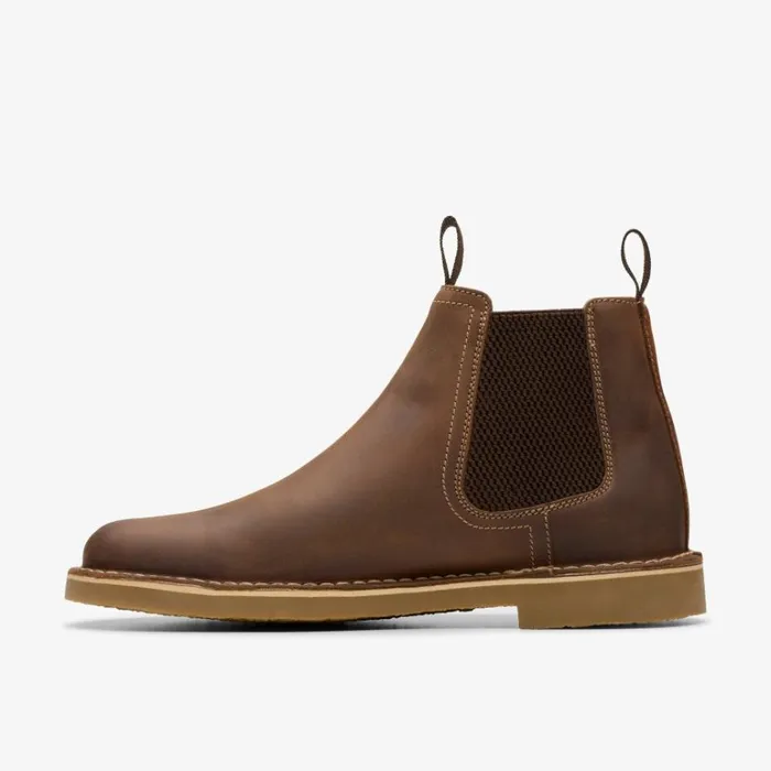 Clarks Shepton Easy Beeswax Chlsea Boots Beeswax Leather Men Brown Boots