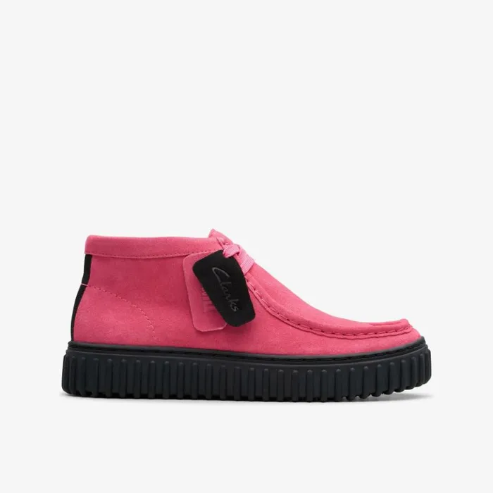 Clarks Torhill Older Fuchsia Suede Ankle Boots Fuchsia Suede Kids Boots