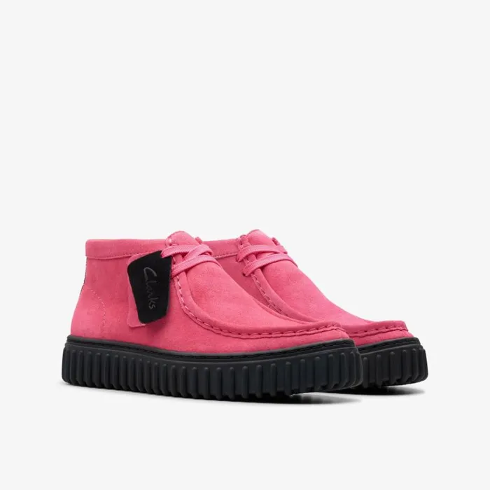 Clarks Torhill Older Fuchsia Suede Ankle Boots Fuchsia Suede Kids Boots