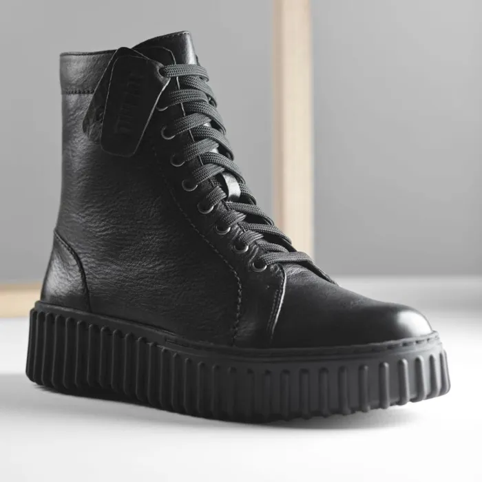 Clarks Torhill Rise Black Leather Ankle Boots Black Leather Women Lace Up Boots