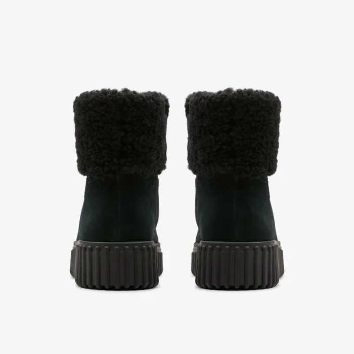 Clarks Torhill Turn Black Warmlined Suede Ankle Boots Black Warmlined Suede Women Black Boots