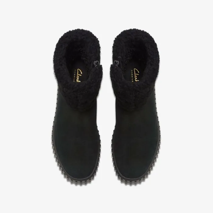 Clarks Torhill Turn Black Warmlined Suede Ankle Boots Black Warmlined Suede Women Black Boots