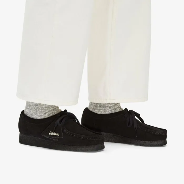 Clarks Wallabee Black Suede Shoes Black Suede Women Wallabees