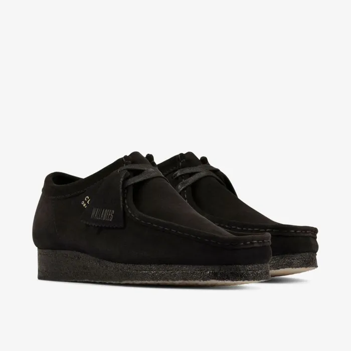 Clarks Wallabee Black Suede Shoes Black Suede Women Wallabees