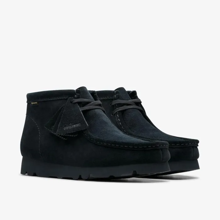 Clarks Wallabee Boot GORETEX Black Suede Wallabee Black Suede Men Waterproof Shoes And Boots